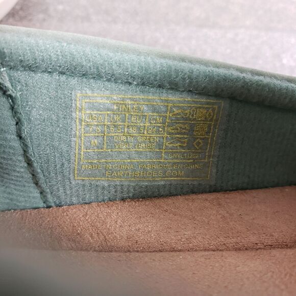 Earth Origins Shoes Size 7. 5 Green Perforated Nubuck Scarf Slip On Flats Finley - Picture 9 of 12